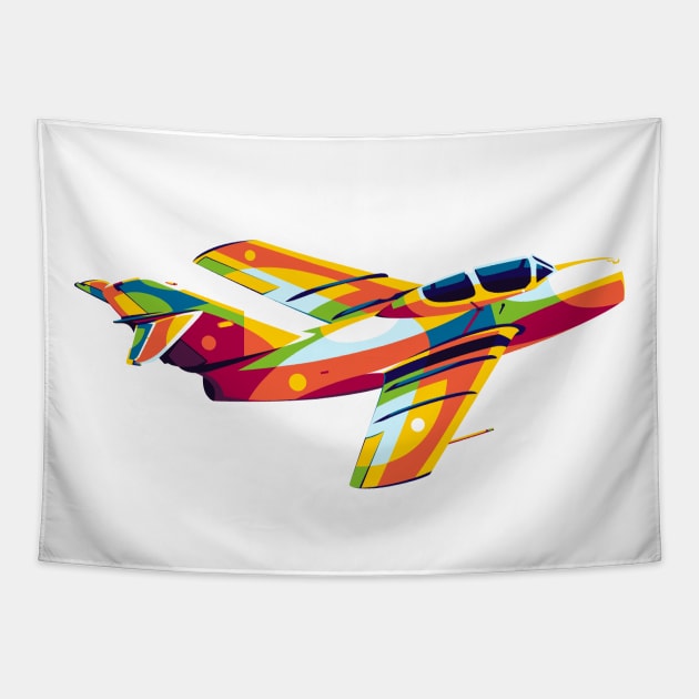 MiG-15 in Pop Art Tapestry by wpaprint