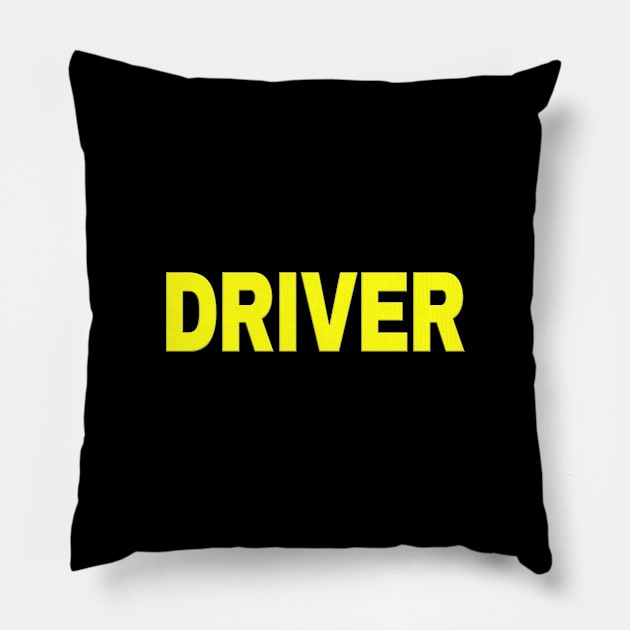 Driver Yellow Pillow by SpaceManSpaceLand