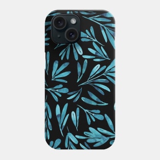 Light Blue Leaf Pattern Phone Case