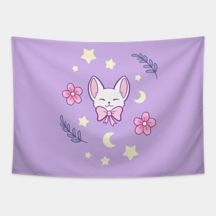 Sakura Cat // Purple | Nikury Tapestry