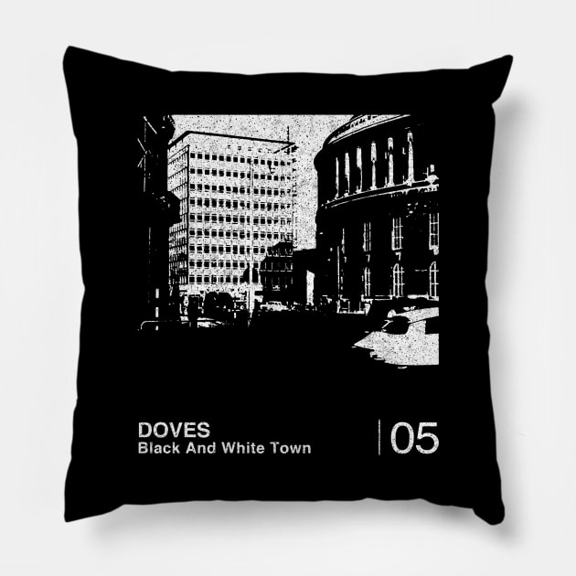 Black & White Town / Minimalist Graphic Artwork Design Pillow by saudade