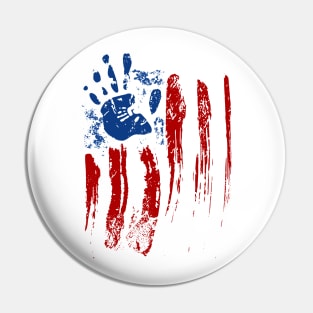 American Flag Hand Print Pin