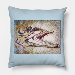 Barracuda in the Abstract Sea Pillow