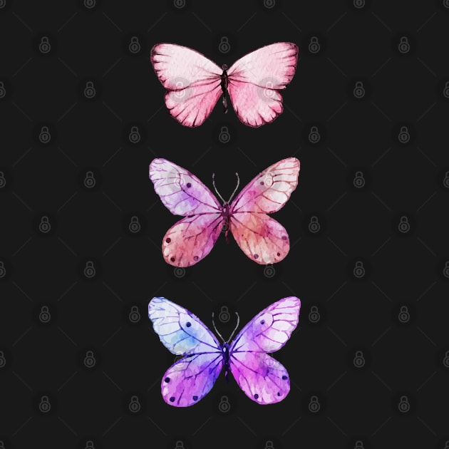 3 colorful butterflies by Schioto