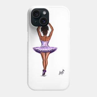 African American ballerina in purple tutu- brown skin ballerina dancing Phone Case