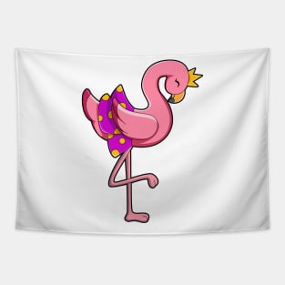 Flamingo with Crown & Skirt Tapestry