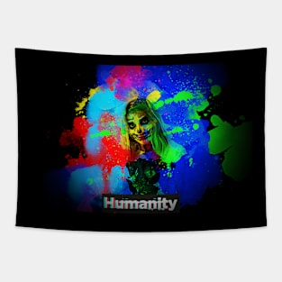 humanity facepainting bride Tapestry