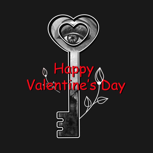 Happy Valentines Day Gift with the Key & Flowers by ESSED