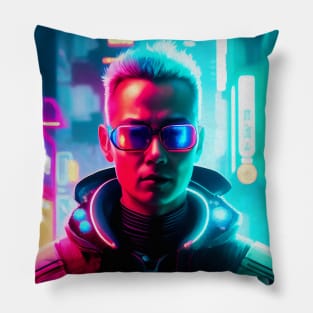 Abstract Cyberpunk Man Pillow