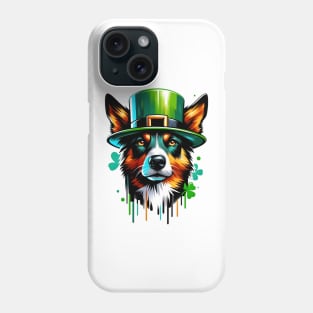 Australian Kelpie Enjoys Saint Patrick's Day Festivities Phone Case