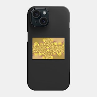 yellow and gold coloured complex spiral structure on a beige background Phone Case