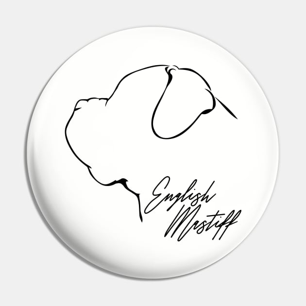 Proud English Mastiff profile dog lover Pin by wilsigns