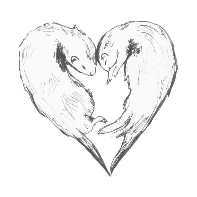 Sweet Otter Love Heart by drknice