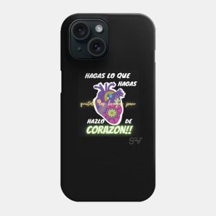 colorful heart and funny phrase Phone Case