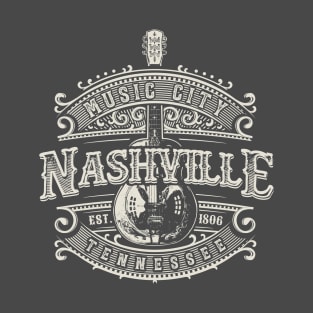 Nashville Music City Tennessee Guitar Vintage T-Shirt