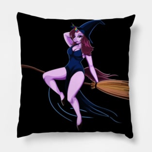 Halloween Unicorn Witch Pillow