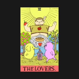 Tree Trunks & Mr Pig as The Lovers Tarot T-Shirt