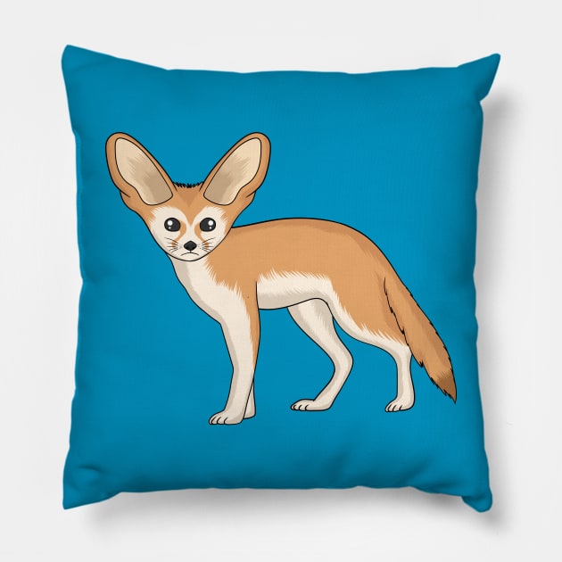 Fennec fox cartoon illustration Pillow by Cartoons of fun