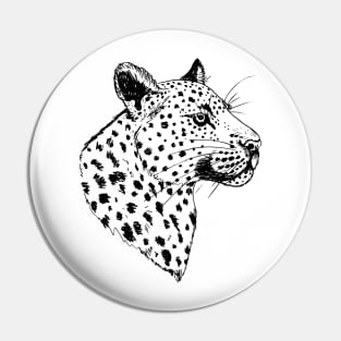 Black Leopard Head Pin