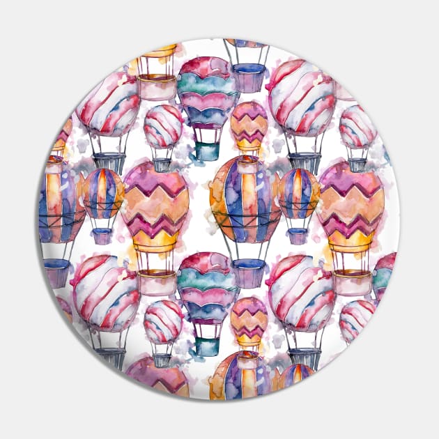 Hot Air Balloon Pattern Pin by giantplayful