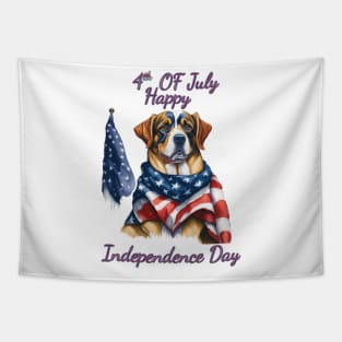 Patriot Pup in Stars and Stripes Tapestry