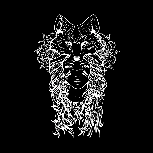 fox girl white design by TOTEM clothing