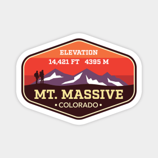 Mt Massive Colorado - 14ers Mountain Climbing Badge Magnet
