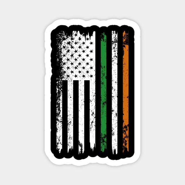 St Patricks Day Irish American Flag Magnet by freakys