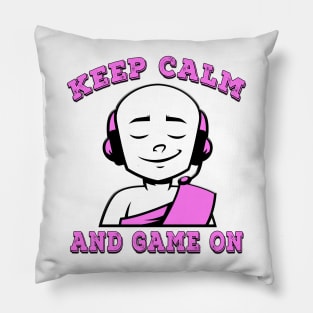 Keep Calm And Game On Pink Pillow