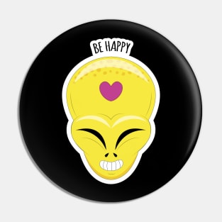 Alien face-Be happy Pin