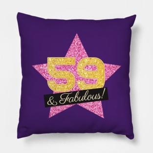 59th Birthday Gifts Women Fabulous - Pink Gold Pillow