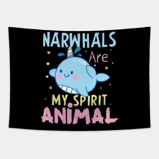 Narwhlas Are My Favorite Animals Gift Narwhals Lovers Gift Tapestry