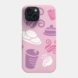 Pink Cafe Vibe Coffee Dessert Sweets Pattern Phone Case