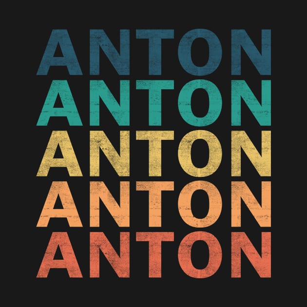 Anton Name T Shirt - Anton Vintage Retro Name Gift Item Tee by henrietacharthadfield