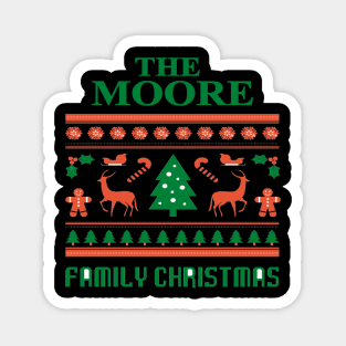 Family Christmas - Groovy Christmas MOORE family, Family Christmas T-shirt, Pjama T-shirt Magnet