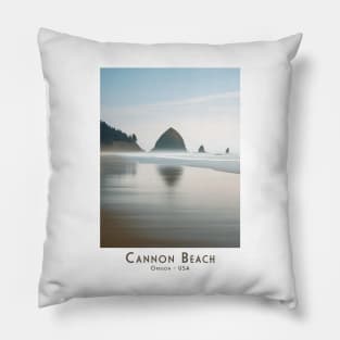 Vintage Retro Travel Cannon Beach - Oregon Pillow