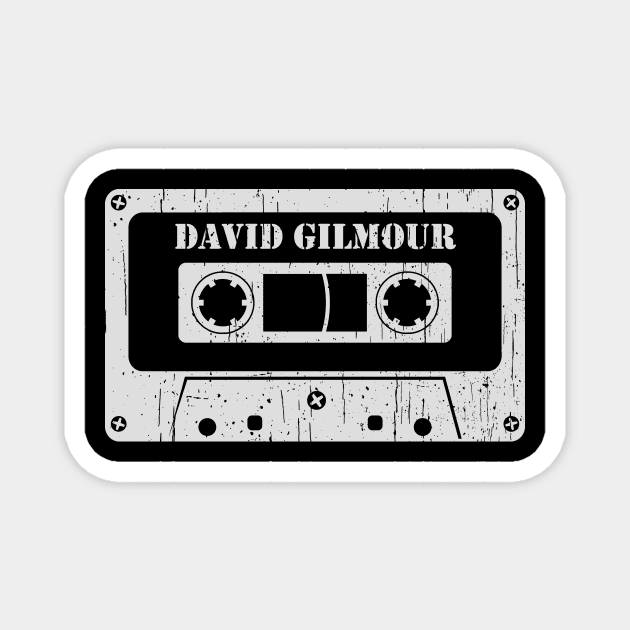 David Gilmour - Vintage Cassette White Magnet by FeelgoodShirt