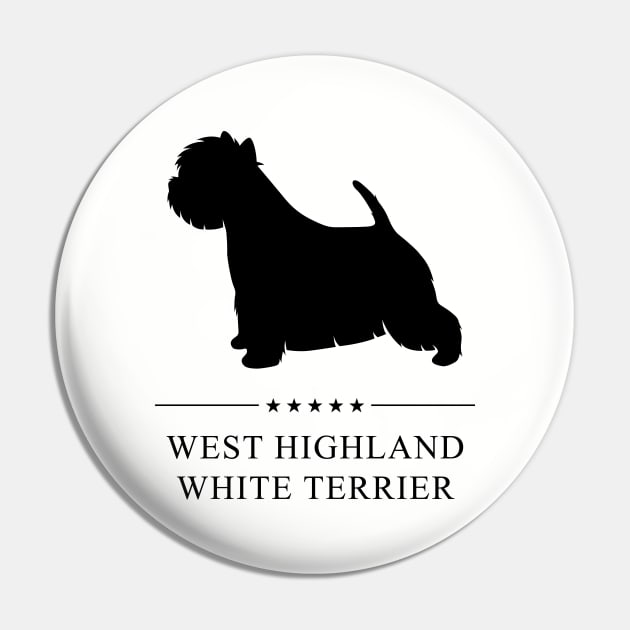West Highland White Terrier Westie Black Silhouette Pin by millersye