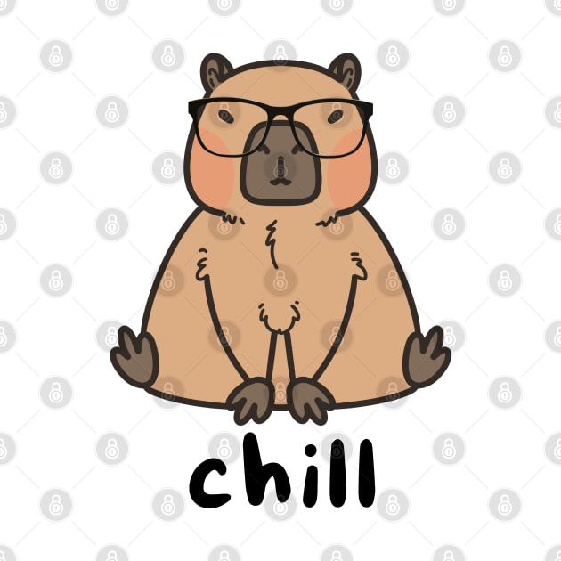 Chill Capybara Wearing Glasses by Art by Biyan