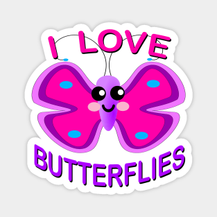 I love butterflies Cute Kawaii butterfly Magnet