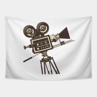 Retro Movie Camera Tapestry