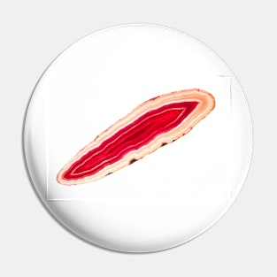 Red agate slice mineral Pin