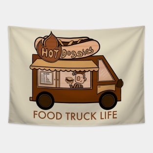 Food truck life for hot dog design Tapestry