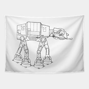 Robot Vintage Patent Drawing Tapestry