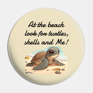 At the beach, Look for turtles, shells and Me! Pin