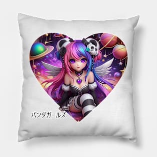 Goth Fairy Panda Girl Pillow