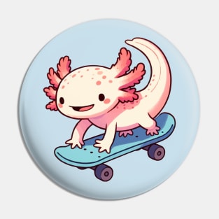 cute axolotl skateboard Pin