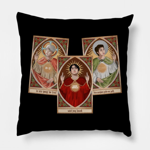 BTS Yoongi Hobi Namjoon Holy Trinity Pillow by kkotstore