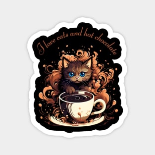 I Love Cats And Hot Chocolate Magnet