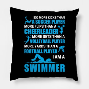 Swimming T-shirt Pillow